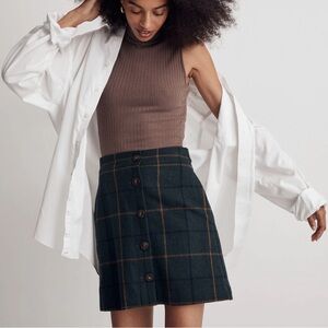 Like New Madewell Wool Button-Front Mini Skirt